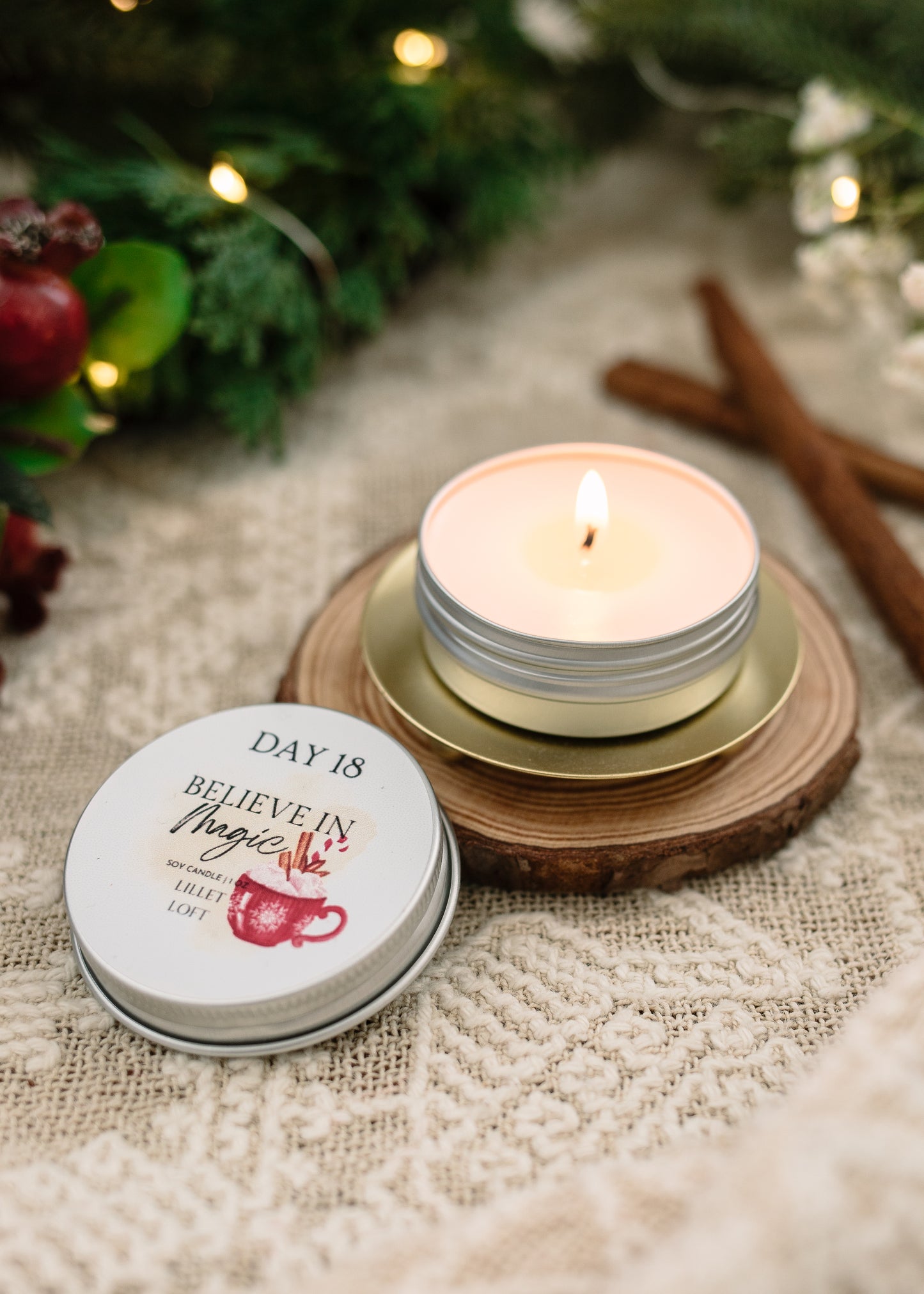 12 Days of Aromatic Bliss | Christmas Advent Essential Oil Mica Infused Advent Calendar Candle Set | 100% Essential Oil Holiday Blend